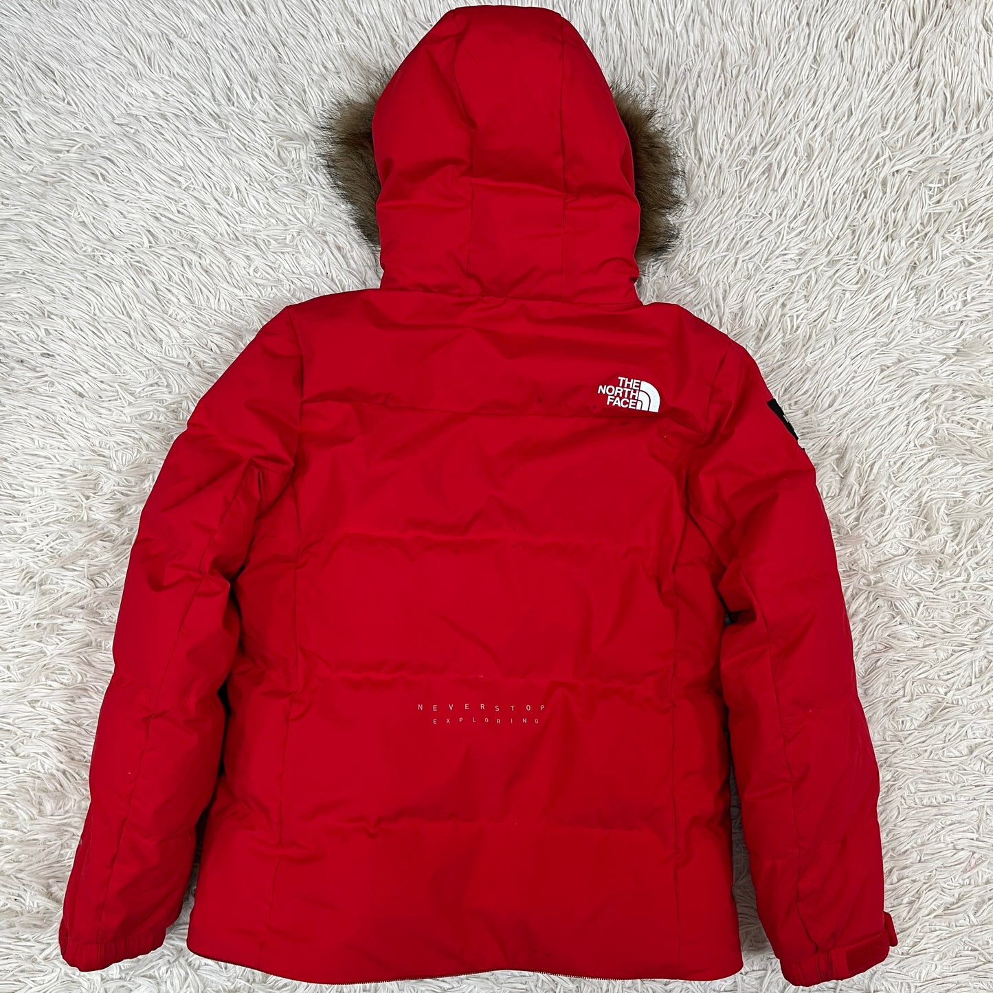 THE NORTH FACE キッズ160 2WAYロングダウンジャケット DRYVENT搭載 レッド ファー着脱可 韓国限定