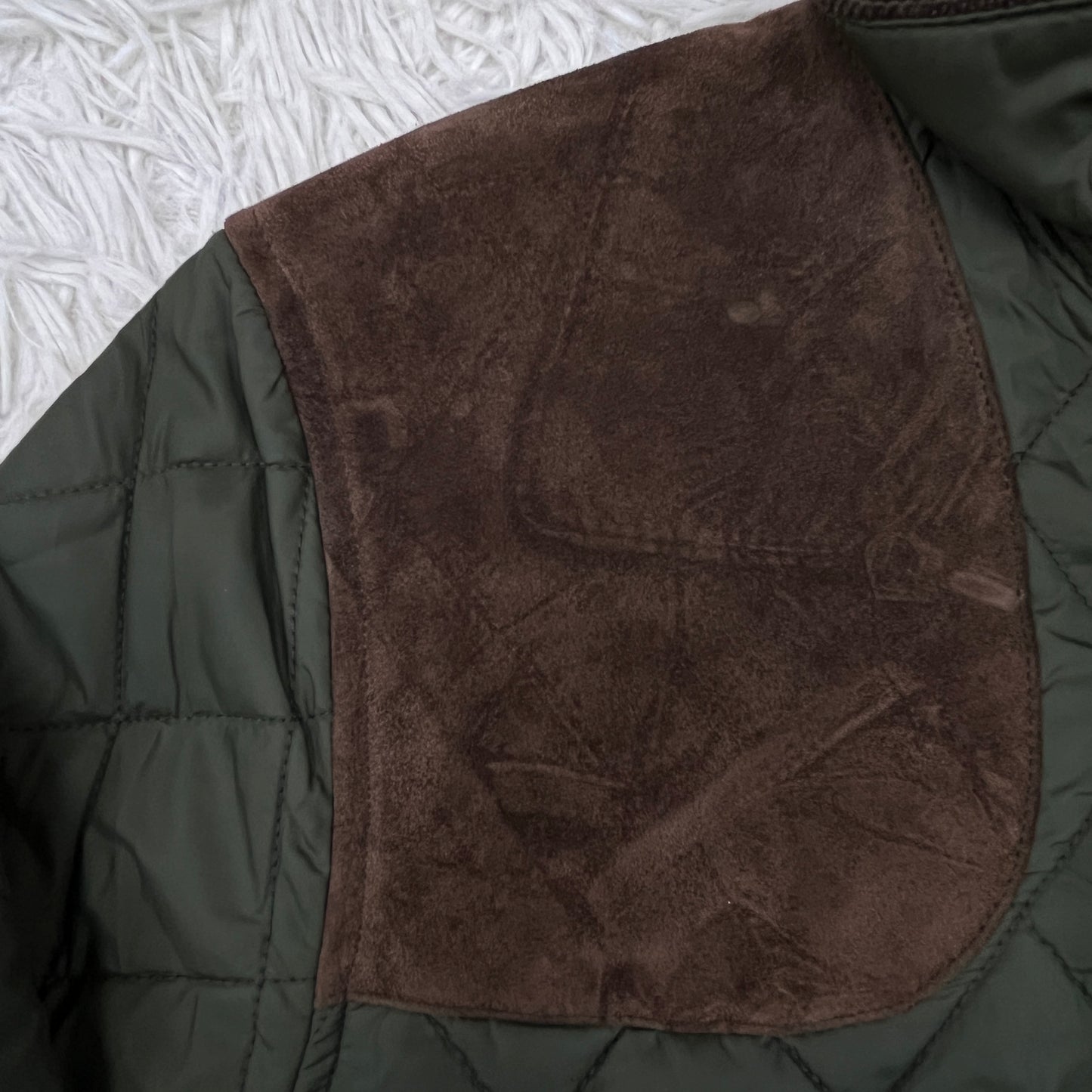 POLO RALPH LAUREN|キルティングジャケット コーデュロイレザーパッチ付き メンズS #104