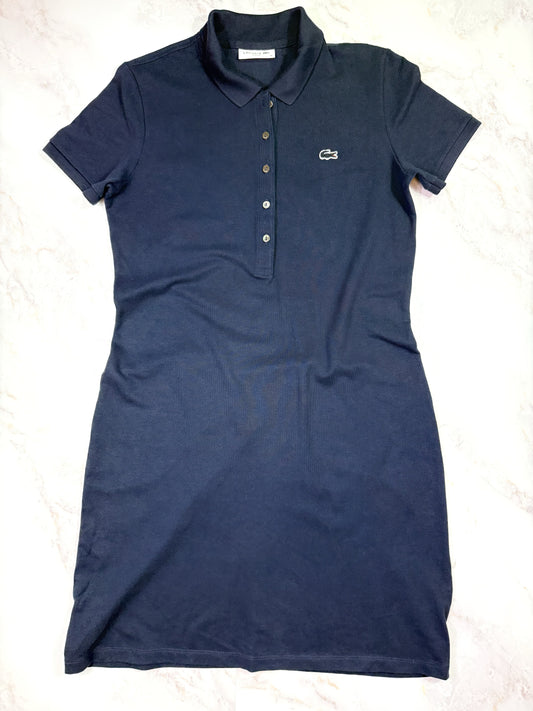 【LACOSTE ラコステ】スリムフィット ポロシャツ ワンピース ネイビー 38 - スポーティー&フェミニンな一着!