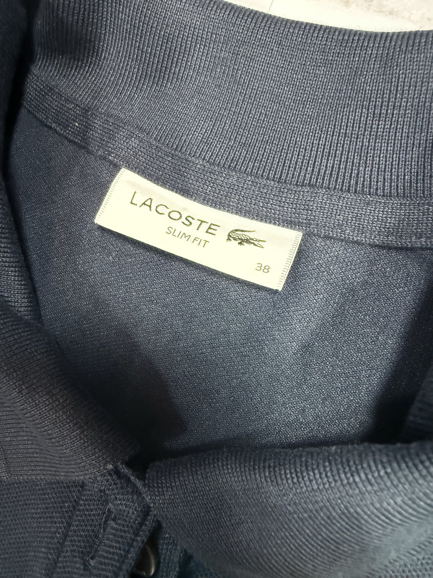 【LACOSTE ラコステ】スリムフィット ポロシャツ ワンピース ネイビー 38 - スポーティー&フェミニンな一着!