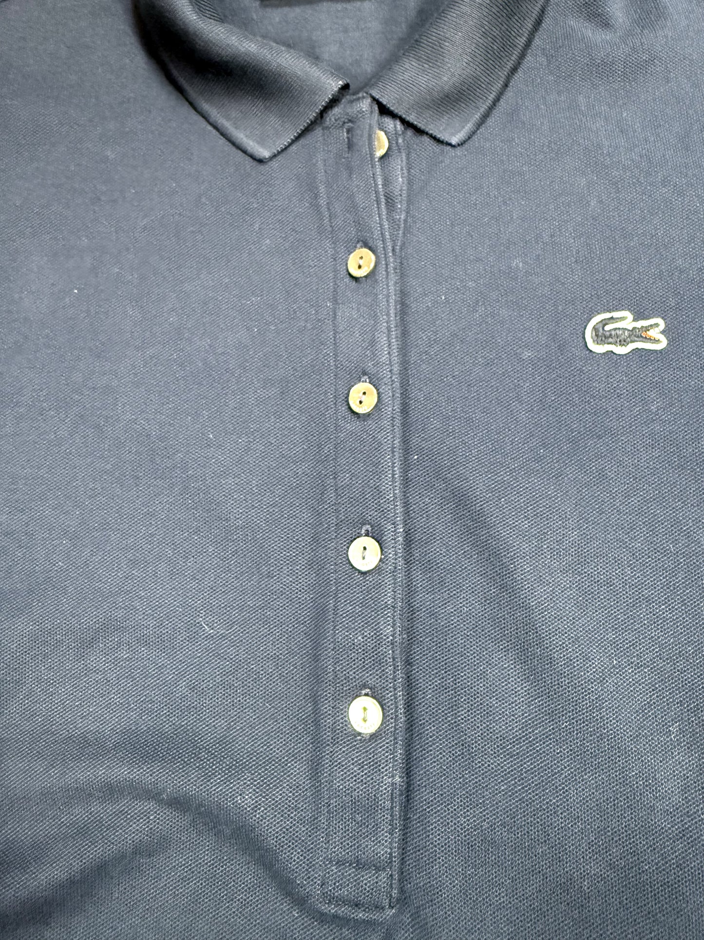 【LACOSTE ラコステ】スリムフィット ポロシャツ ワンピース ネイビー 38 - スポーティー&フェミニンな一着!