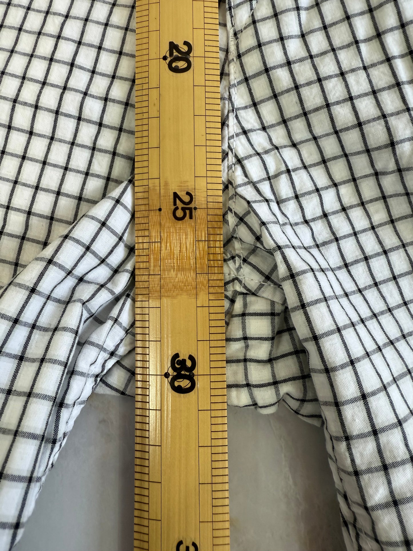 HUGO BOSS パンツ メンズ 32R ホワイト × ブラック チェック柄 レギュラーフィット Cotton100% スラックス カジュアル