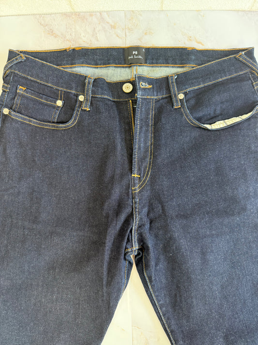 【Paul Smith】ポールスミス テーパードフィット デニムパンツ 32R 濃紺(リジッド・R-WASH)5ポケット ジッパーフライ