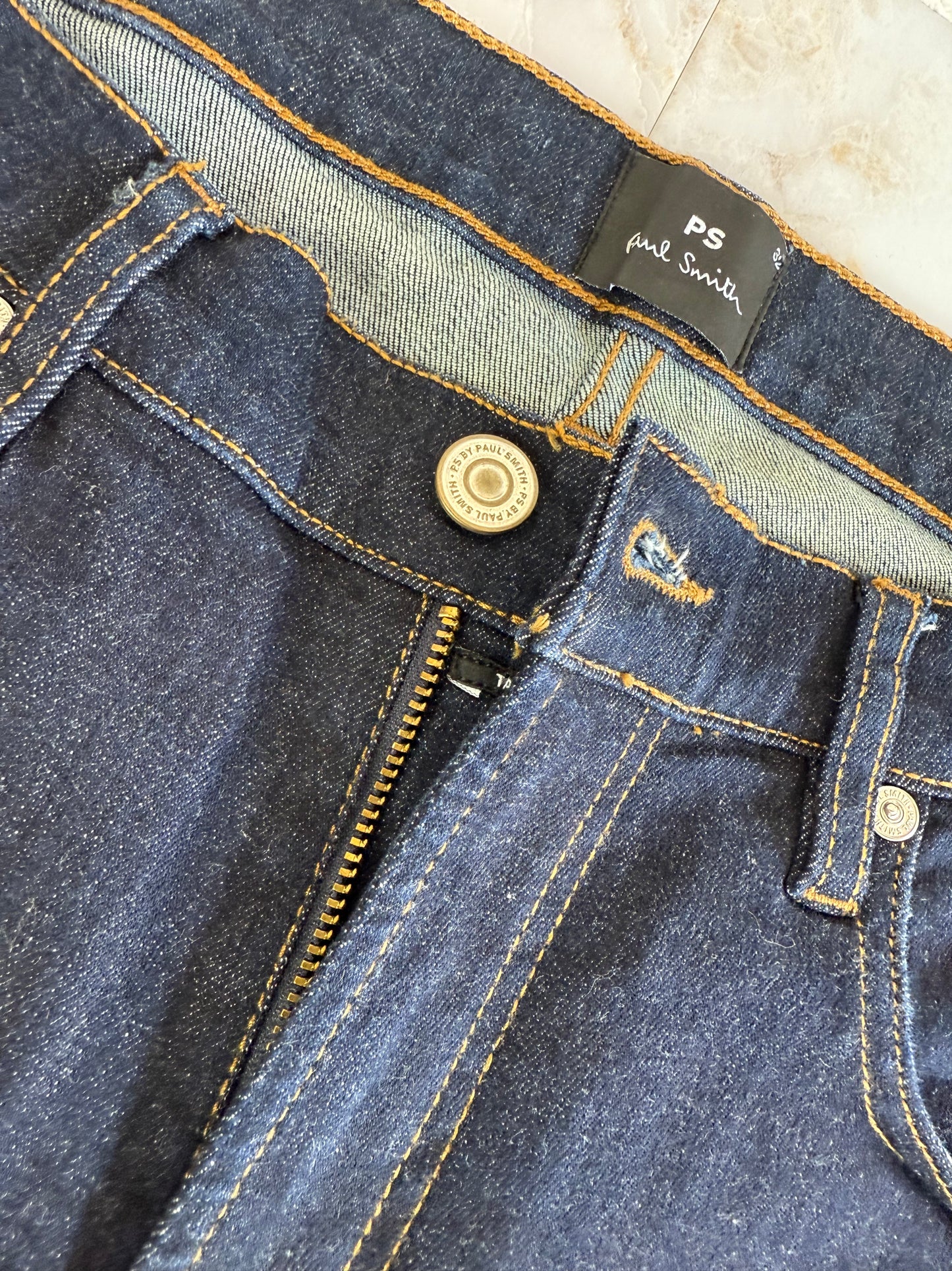 【Paul Smith】ポールスミス テーパードフィット デニムパンツ 32R 濃紺(リジッド・R-WASH)5ポケット ジッパーフライ