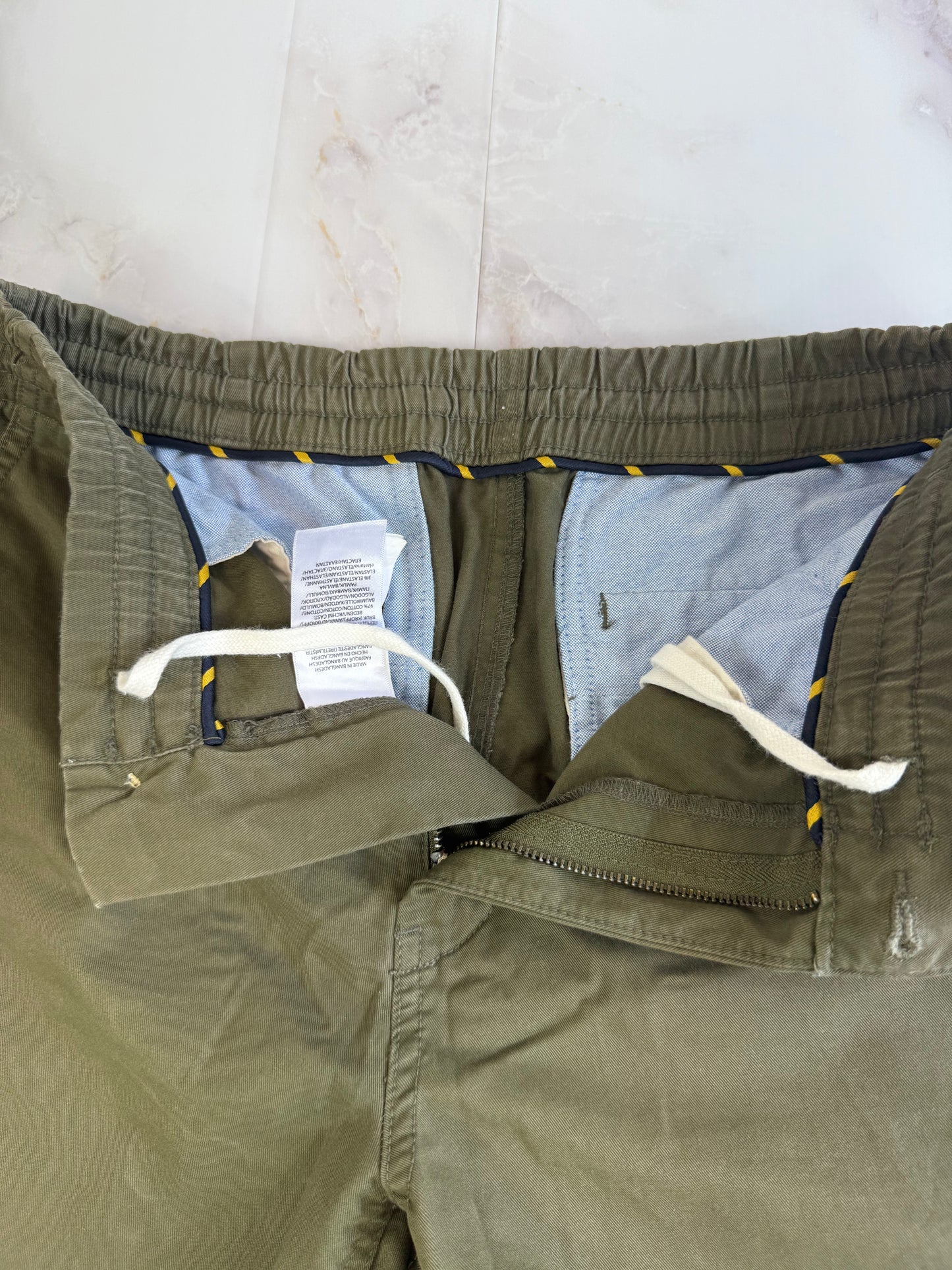 【POLO RALPH LAUREN】ポロ ラルフローレン メンズ ショートパンツ カーキ Mサイズ相当 コットン97% クラシックフィット 刺繍ロゴ入り