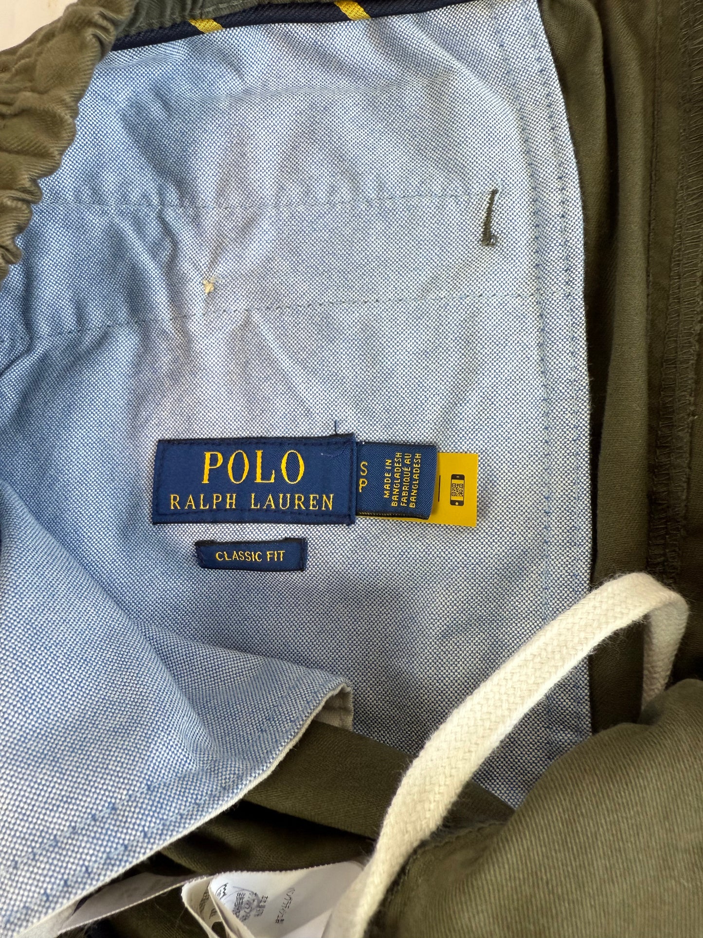 【POLO RALPH LAUREN】ポロ ラルフローレン メンズ ショートパンツ カーキ Mサイズ相当 コットン97% クラシックフィット 刺繍ロゴ入り