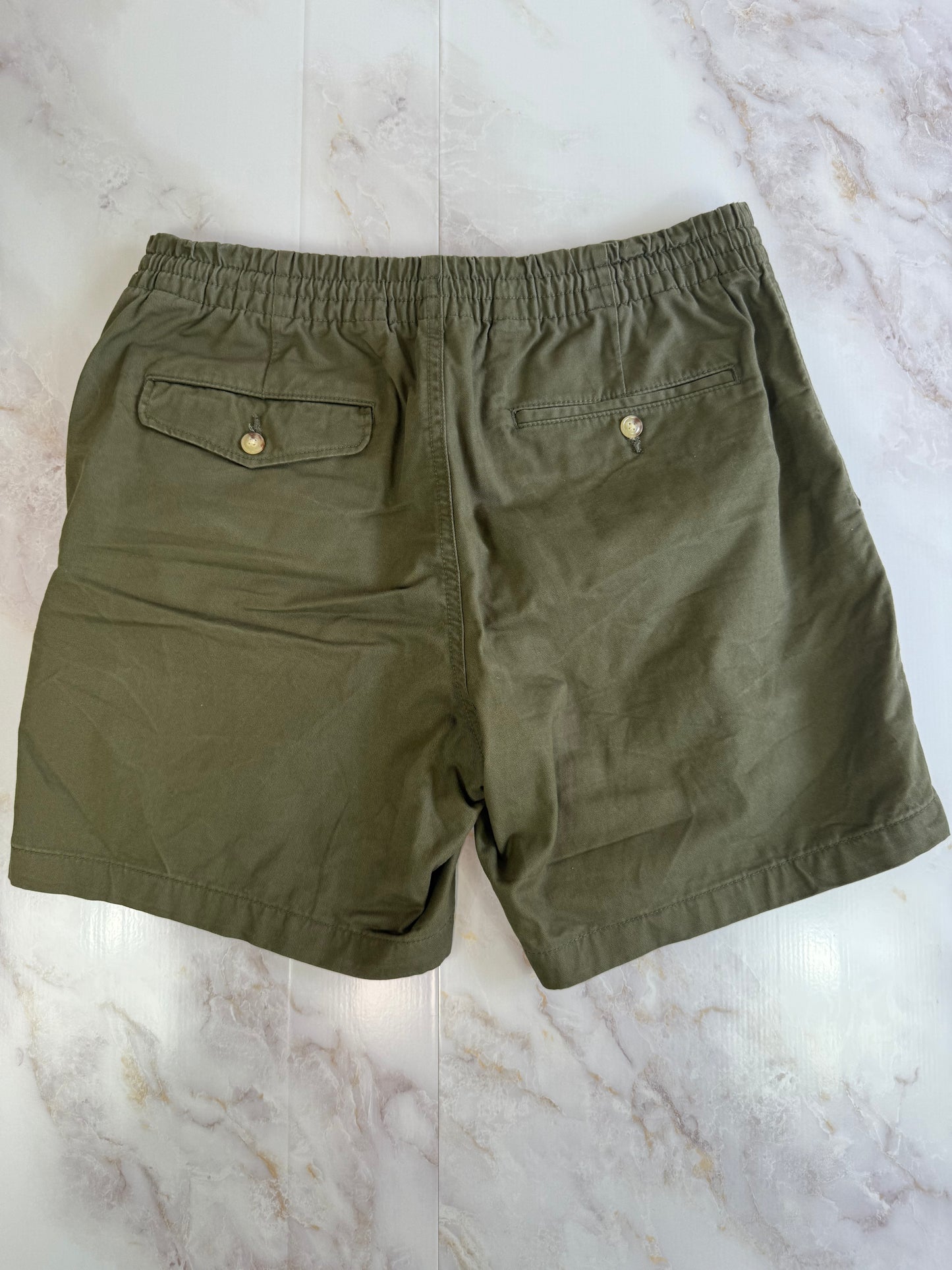 【POLO RALPH LAUREN】ポロ ラルフローレン メンズ ショートパンツ カーキ Mサイズ相当 コットン97% クラシックフィット 刺繍ロゴ入り