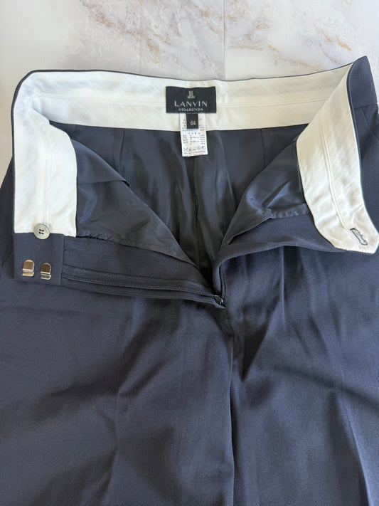 LANVIN COLLECTION ブラック スラックス パンツ 64サイズ ウール100% | 上品シルエット&裏地付き