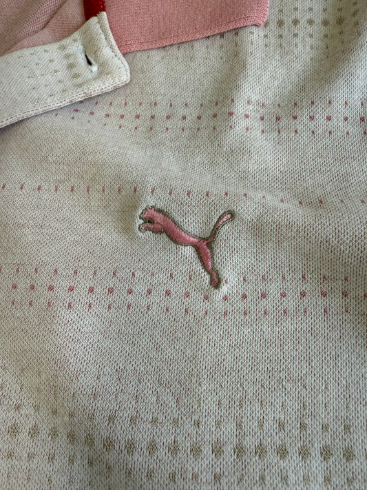 【PUMA】ピンクロングスリーブポロシャツ XLサイズ|クラシックデザイン&快適コットン混素材