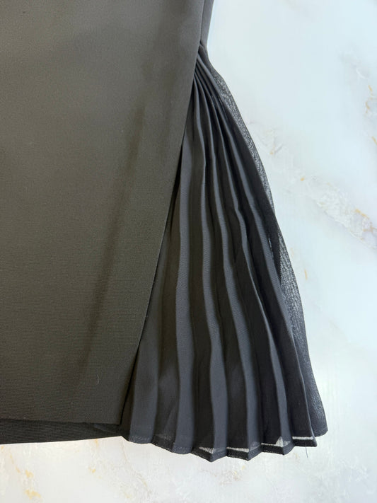 【GIVENCHY】プリーツ切替デザインタイトスカート|シック&エレガントなブラック | レディース 36(ウエスト約35cm/総丈約73cm)