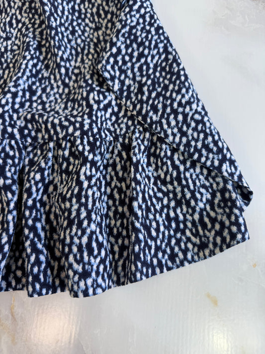 【MICHAEL Michael Kors】ドット風プリント フレアミニスカート Sサイズ | モノトーン柄・軽やかシルエット