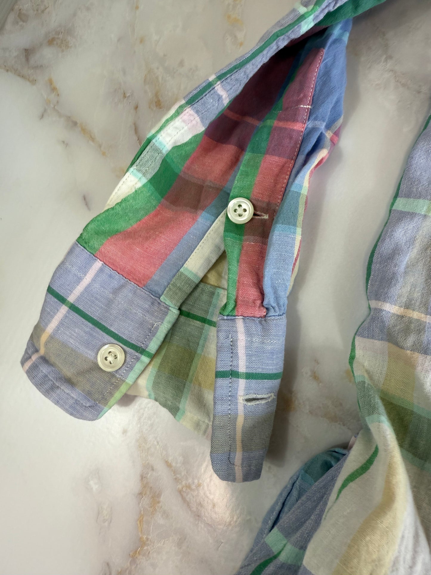 【POLO RALPH LAUREN】ポロ ラルフローレン マドラスチェック シャツワンピース ベルト付き 綿100% インド製 レディース Oサイズ