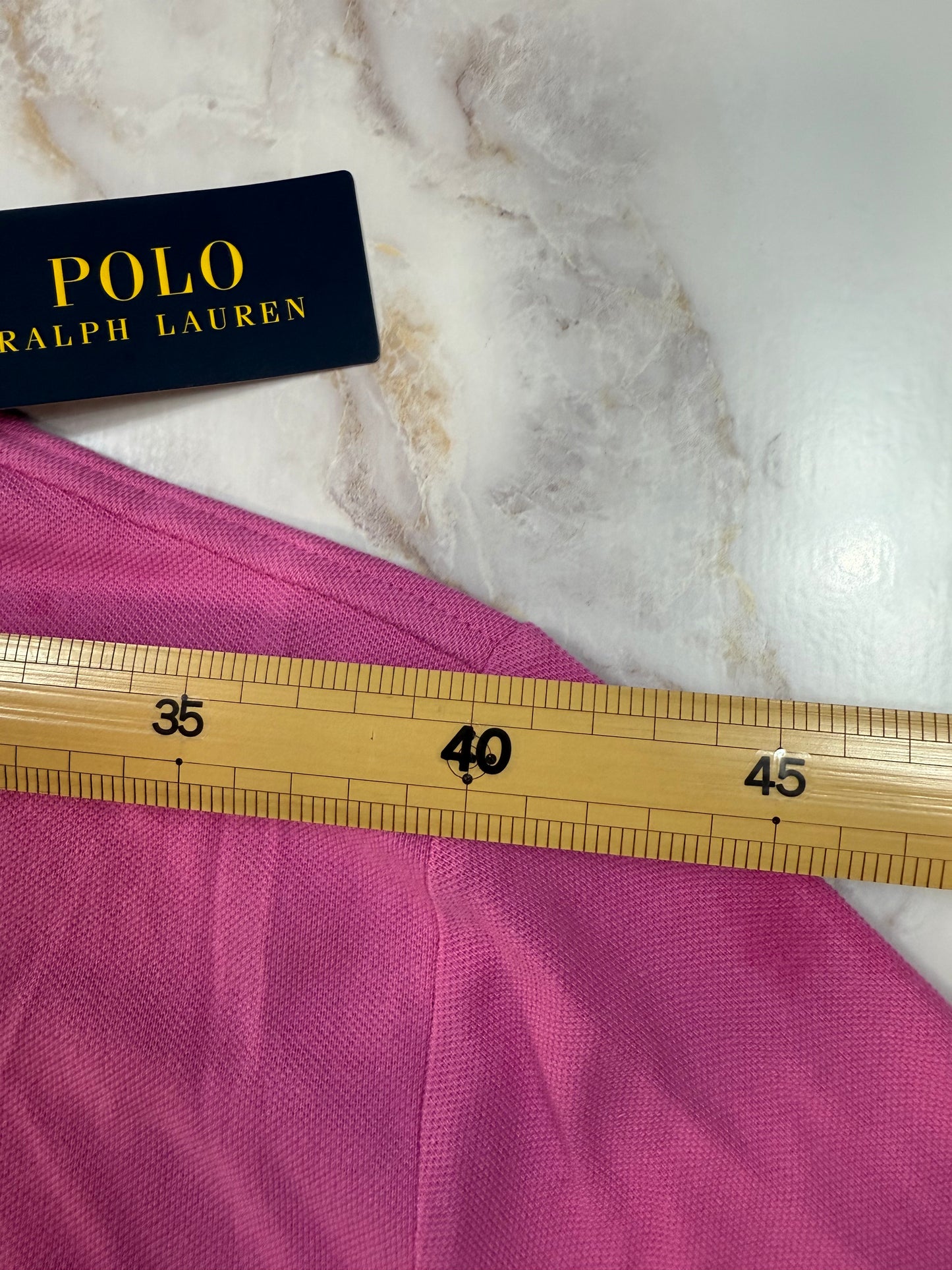 【POLO RALPH LAUREN】クラシックフィット ポロシャツ ピンク × グリーンポニー刺繍 メンズL 鹿の子 半袖 カジュアル 定番
