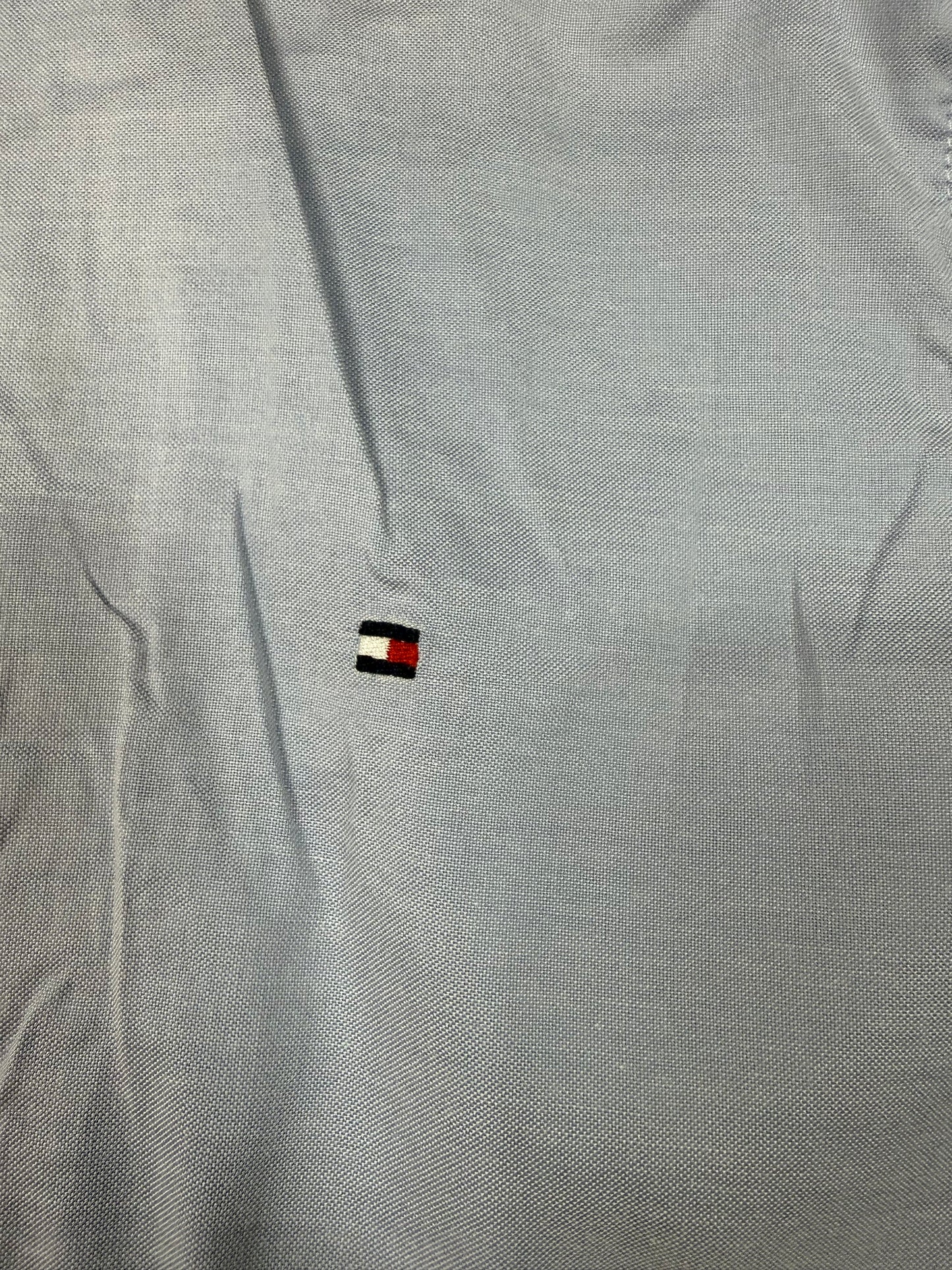 TOMMY HILFIGER トミーヒルフィガー 長袖シャツ フィッテッド スリムフィット 無地 ライトブルー レディース サイズ4
