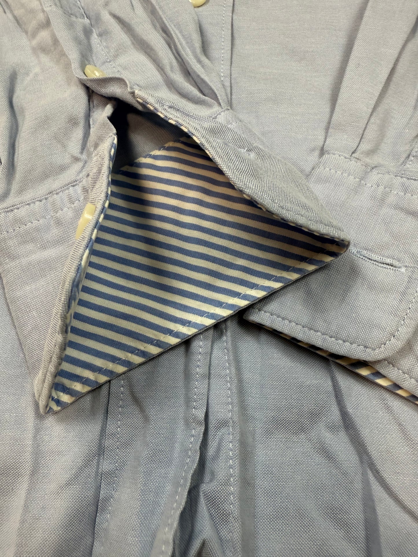 TOMMY HILFIGER トミーヒルフィガー 長袖シャツ フィッテッド スリムフィット 無地 ライトブルー レディース サイズ4