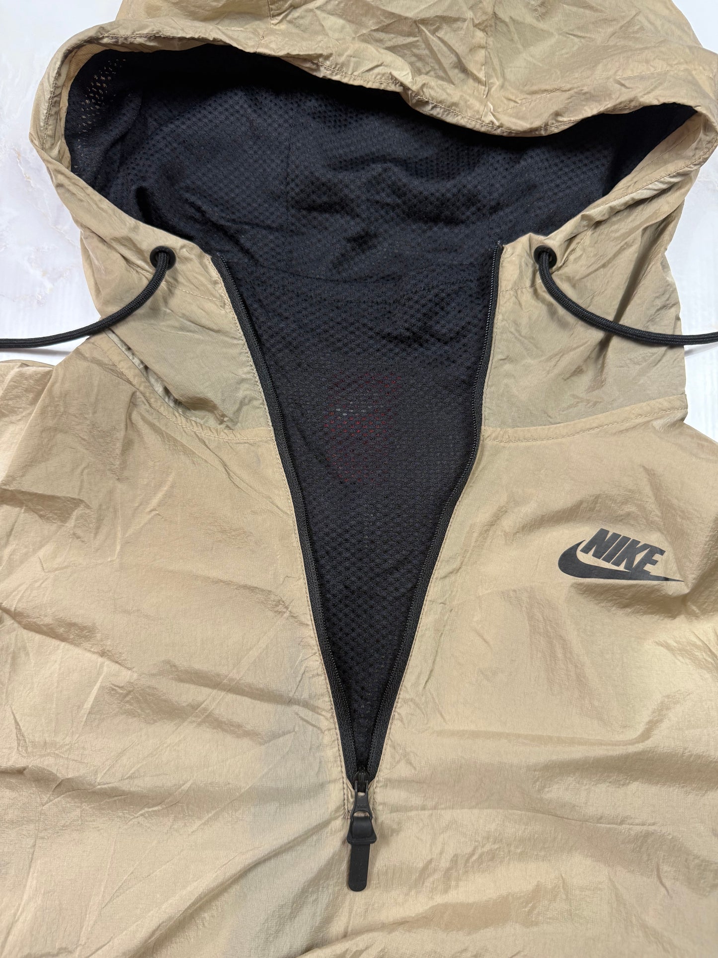 NIKE(ナイキ) ナイロン セットアップ ベージュ メンズS ノースリーブフーディー × ハーフパンツ 上下セット