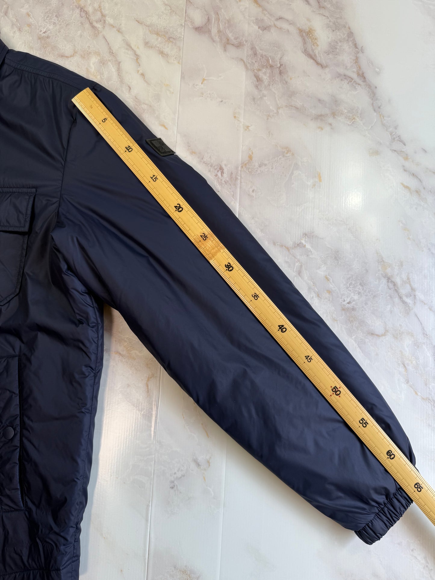 WOOLRICH(ウールリッチ)ナイロン シャツジャケット メンズS ネイビー 中綿入り PRIMALOFT/PER-TEX搭載