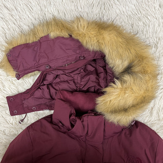 THE NORTH FACE(ザ・ノース・フェイス)ロングダウンジャケット メンズXL(100) ワインレッド フード・ファー取り外し可/RDS認証ウォッシャブルダウン/高保温モデル #33