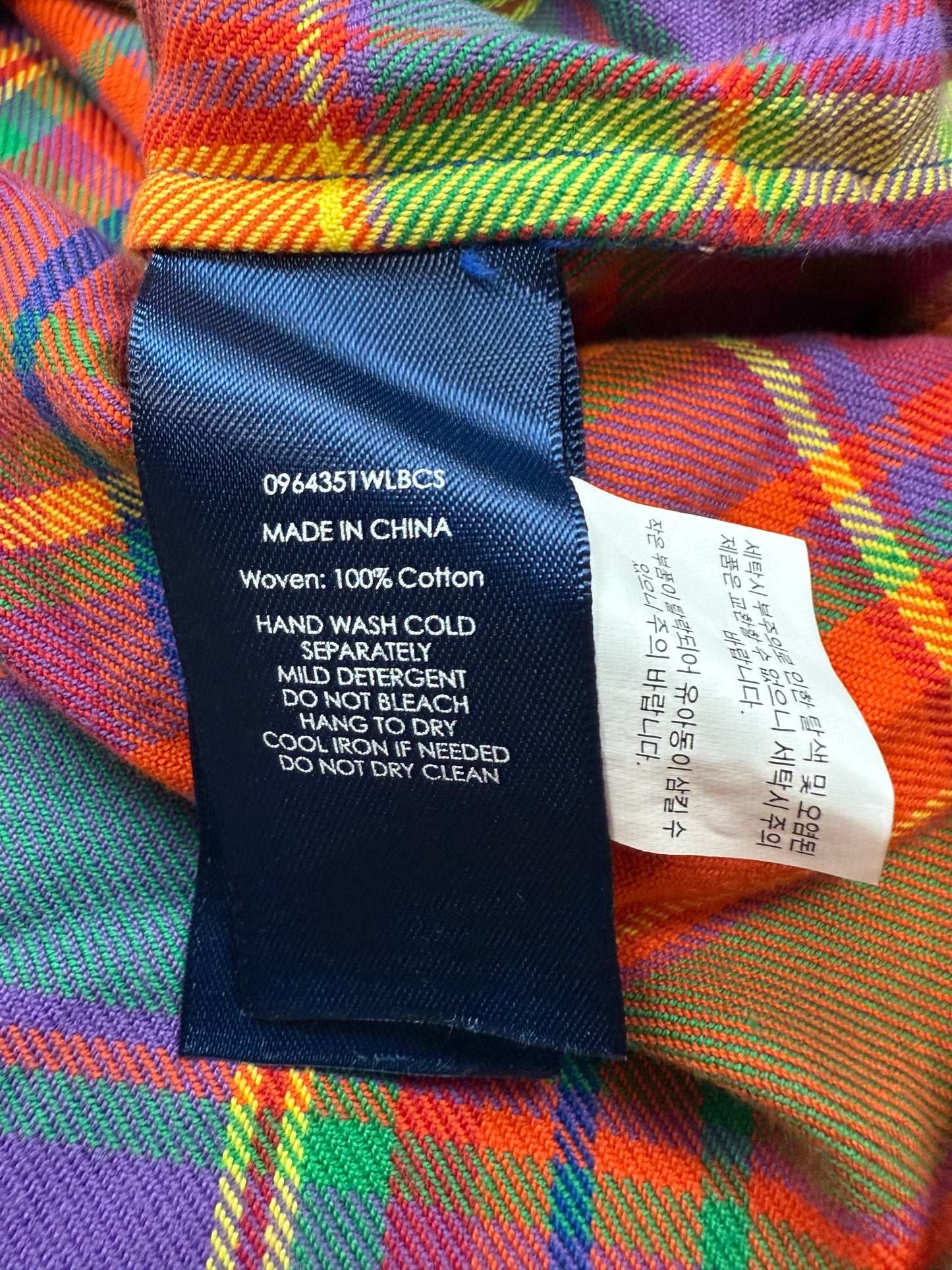 POLO RALPH LAUREN マルチカラー チェックシャツ 長袖 コットン100% エルボーパッチ付き メンズ