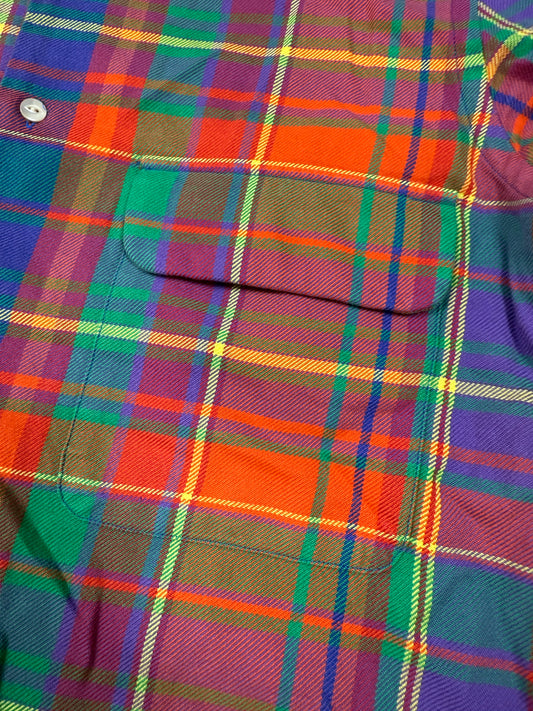 POLO RALPH LAUREN マルチカラー チェックシャツ 長袖 コットン100% エルボーパッチ付き メンズ