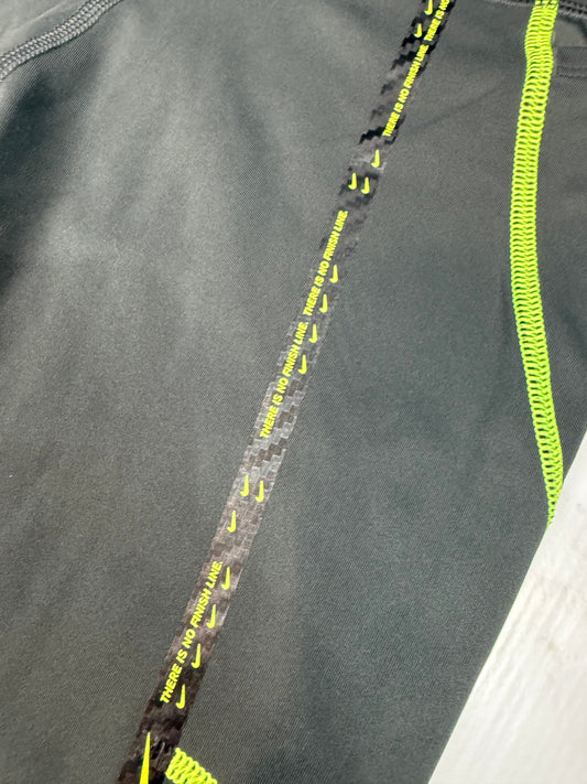 【NIKE】Dri-FIT ランニングタイツ ブラック×蛍光イエローライン メンズMサイズ | 吸汗速乾 スポーツレギンス