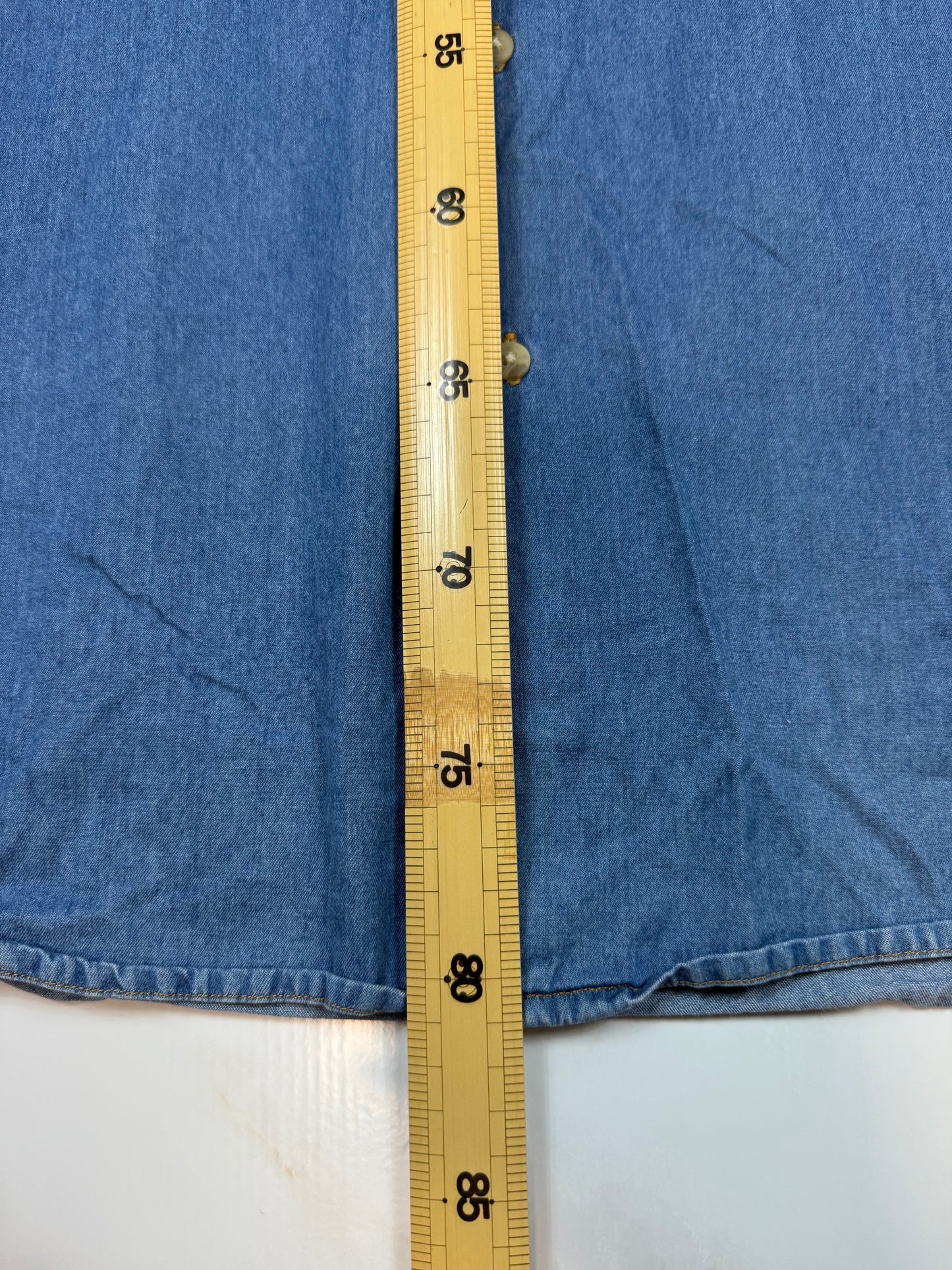 【Carhartt/カーハート】デニム 長袖シャツ Lサイズ メンズ ワークシャツ 100%コットン 胸ポケットロゴ付き