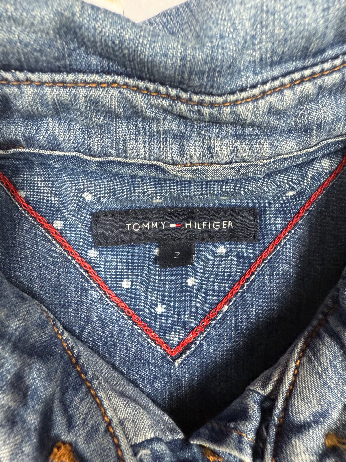 Tommy Hilfiger(トミーヒルフィガー)デニムシャツ レディース 長袖 ウエスタン風 カジュアルトップス サイズ2