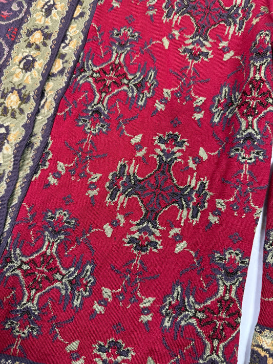 KENZO PARIS ケンゾー パリ 総柄 ニットカーディガン XLサイズ ウール混 アートデザイン ジャケット風カーデ