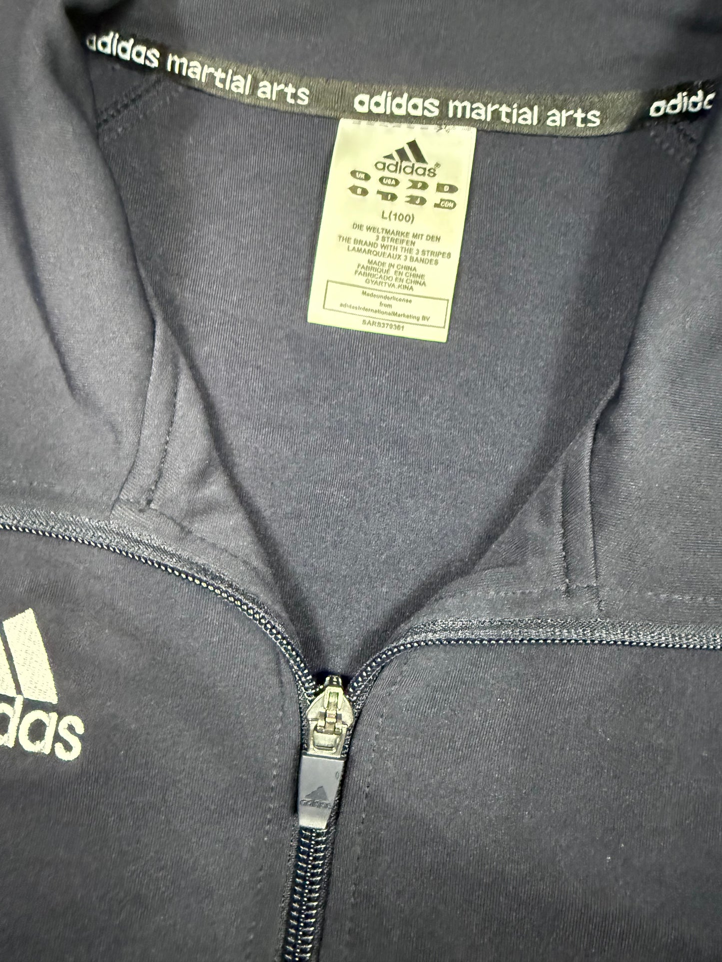 【adidas】アディダス ネイビー トラックジャケット Lサイズ ジップアップ ジャージ 3ストライプ