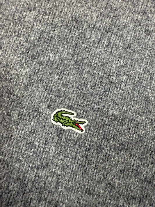 【LACOSTE】ハーフジップ ウールニット グレー FR3/US Sサイズ メンズ 長袖 セーター ラコステ