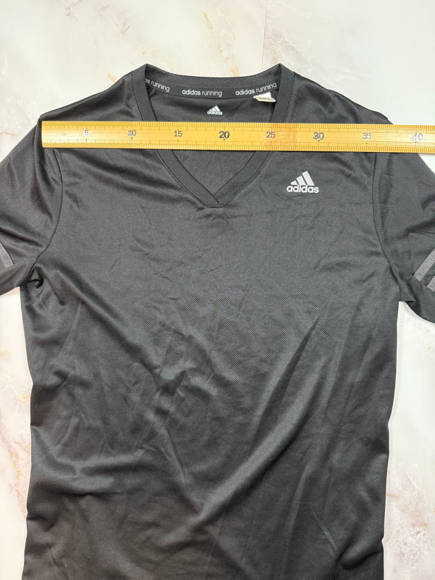 【adidas アディダス】Climalite Response Vネック 長袖ランニングTシャツ ブラック メンズ 95サイズ 吸汗速乾 スポーツウェア