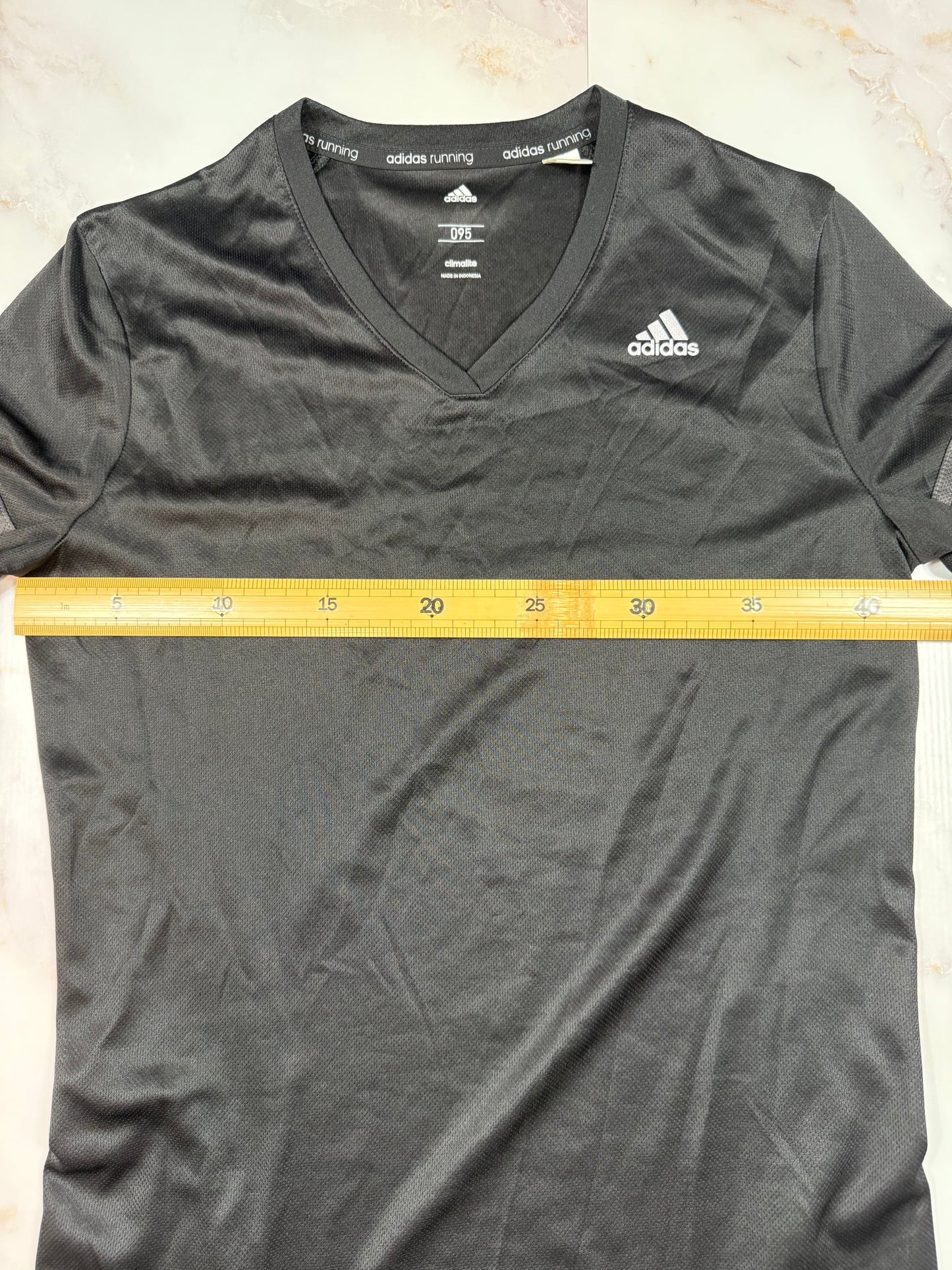【adidas アディダス】Climalite Response Vネック 長袖ランニングTシャツ ブラック メンズ 95サイズ 吸汗速乾 スポーツウェア