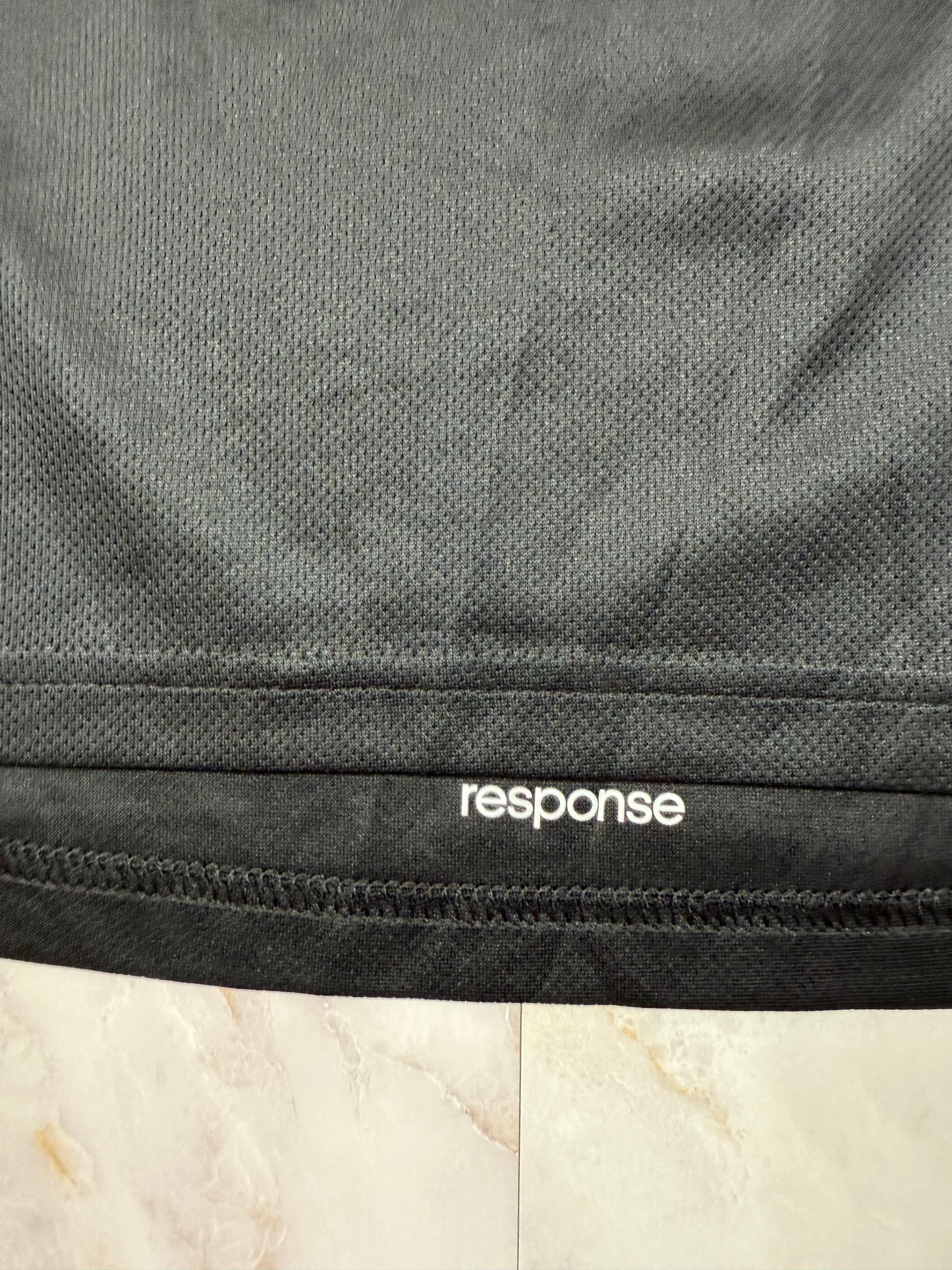 【adidas アディダス】Climalite Response Vネック 長袖ランニングTシャツ ブラック メンズ 95サイズ 吸汗速乾 スポーツウェア