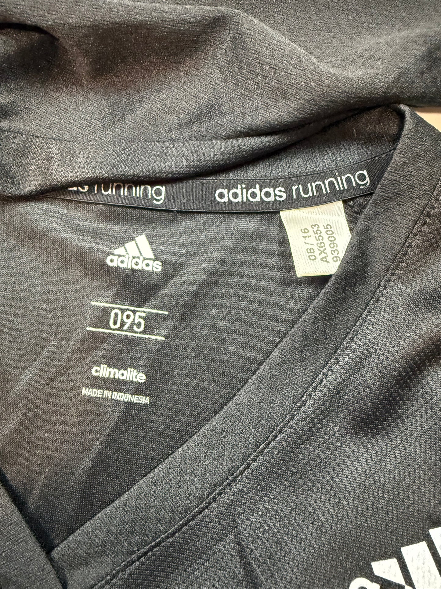【adidas アディダス】Climalite Response Vネック 長袖ランニングTシャツ ブラック メンズ 95サイズ 吸汗速乾 スポーツウェア