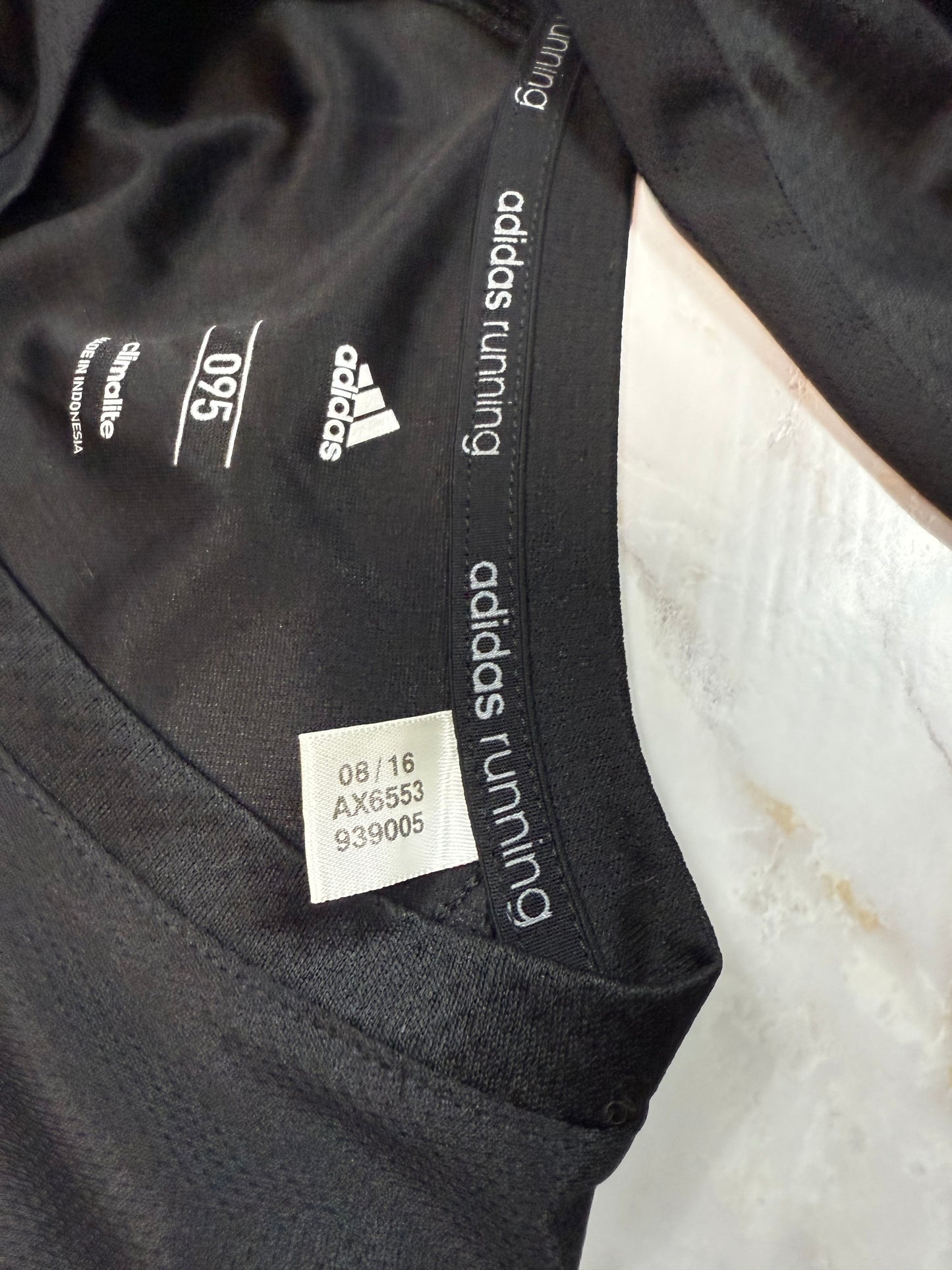 【adidas アディダス】Climalite Response Vネック 長袖ランニングTシャツ ブラック メンズ 95サイズ 吸汗速乾 スポーツウェア