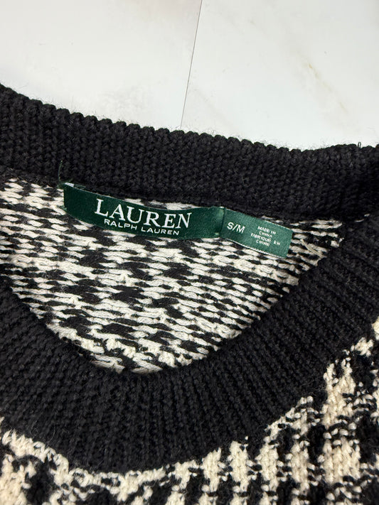 POLO RALPH LAUREN ローレン ラルフローレン ニットセーター 千鳥格子柄 ブラック ホワイト S/Mサイズ 長袖 トップス