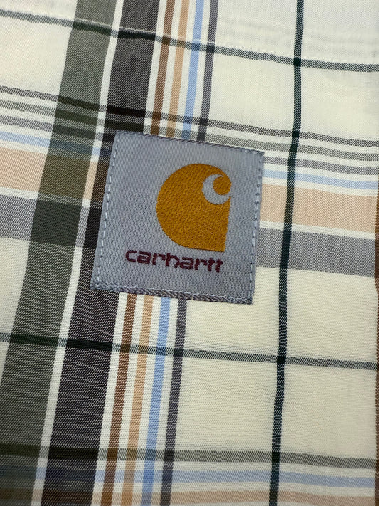 【Carhartt/カーハート】WIP チェック柄 半袖シャツ XXLサイズ コットン100% メンズ カジュアルシャツ