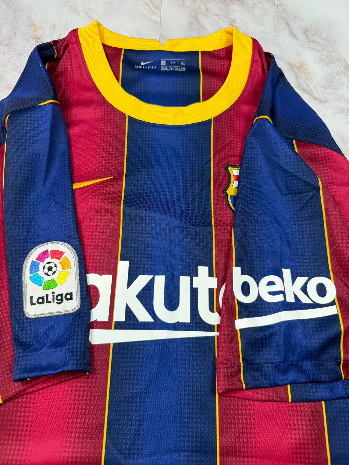 【NIKE/ナイキ】FCバルセロナ ホームユニフォーム 2020/21 XXLサイズ Rakuten スポンサー付 サッカーシャツ