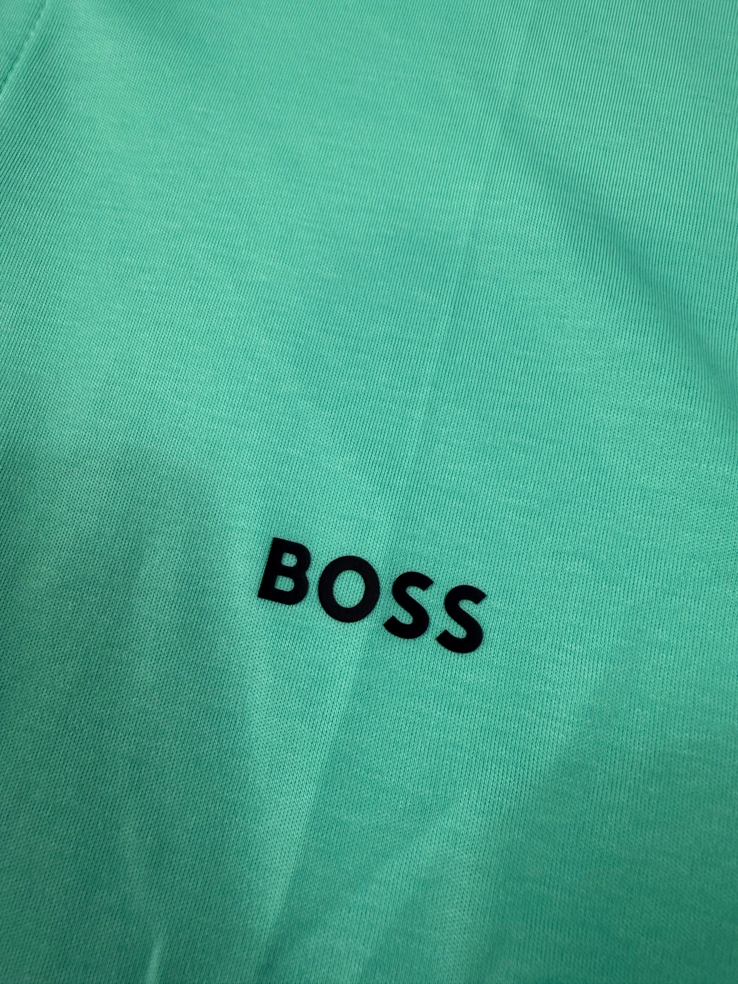 【HUGO BOSS】ポロシャツ メンズ Lサイズ ミントグリーン × ダークグレー襟切替 レギュラーフィット | ヒューゴボス 半袖トップス