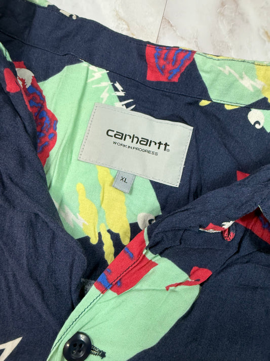 【Carhartt WIP】S/S ANDERSON SHIRT アロハシャツ XLサイズ 総柄 半袖 開襟シャツ ヴィスコース素材