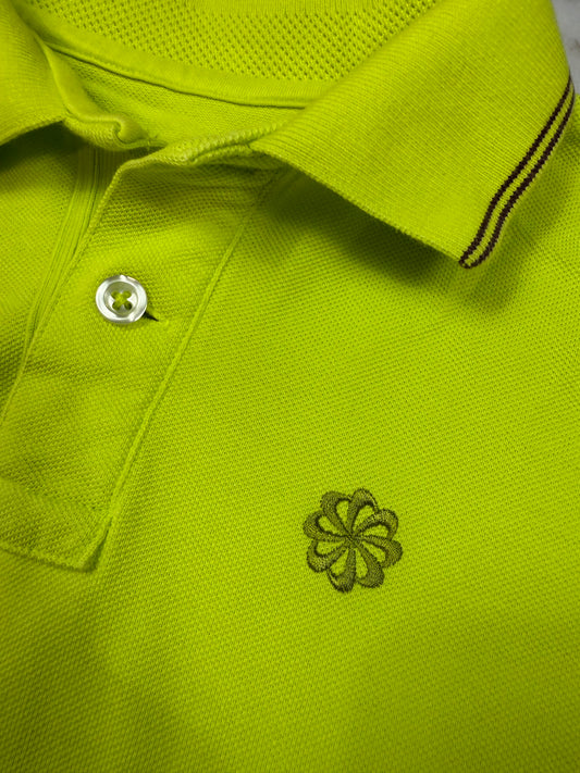 【NIKE】ナイキ ポロシャツ Lサイズ 蛍光イエロー 半袖 メンズ カジュアル スポーツウェア