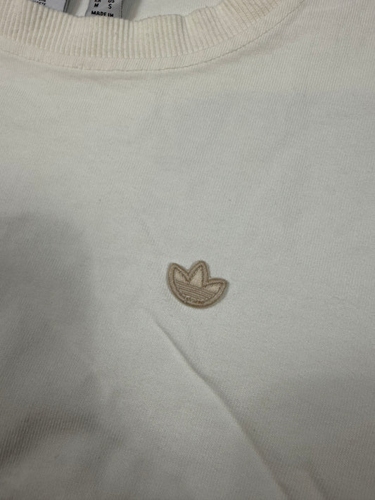 【adidas Originals】オーガニックコットン クロップドTシャツ 半袖 ホワイト レディース Mサイズ