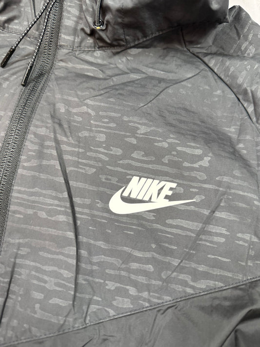【NIKE】ナイキ ナイロンジャケット フルジップパーカー Lサイズ ブラック, 軽量 ウィンドブレーカー メンズ