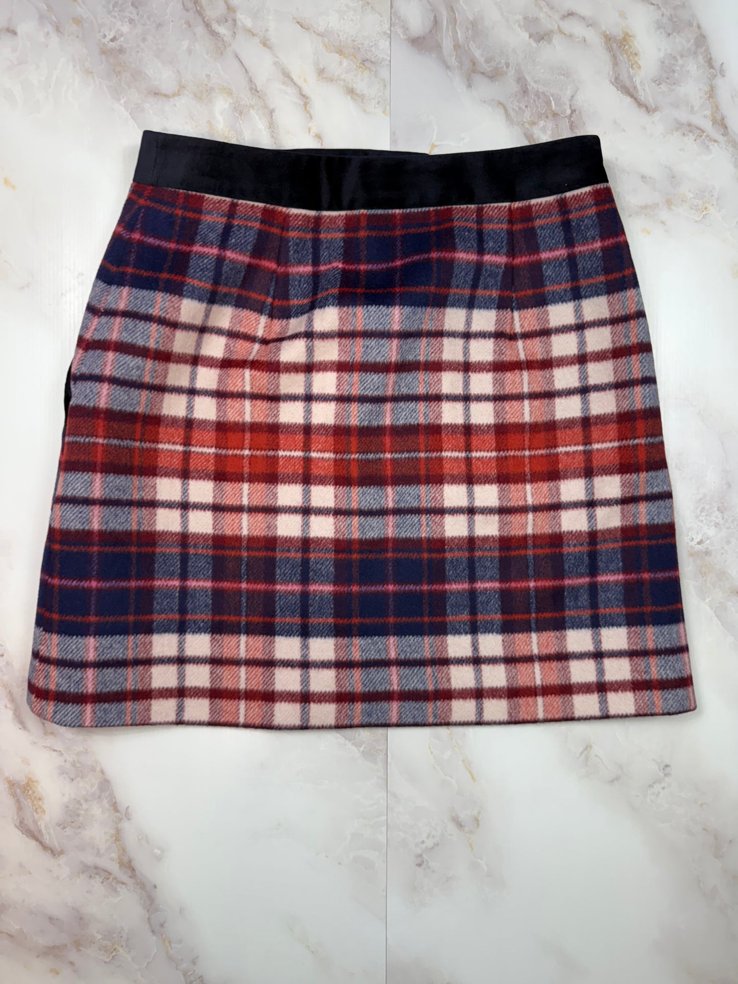 【TOMMY HILFIGER】チェック柄 スカート ウール混 レッド×ネイビー サイズ2 | トミーヒルフィガー レディース 秋冬向け