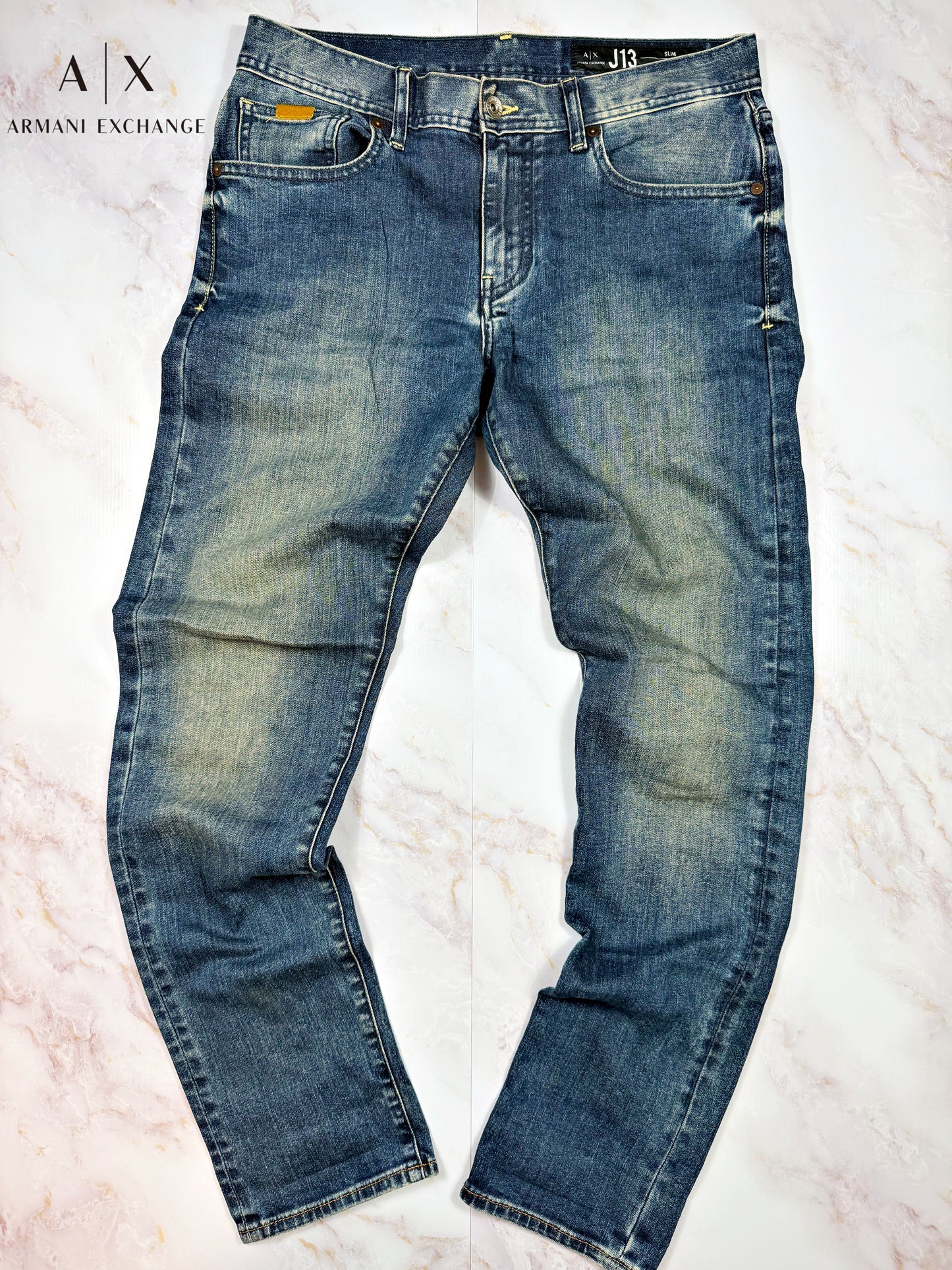 【ARMANI EXCHANGE】J13 スリムフィット デニムパンツ インディゴブルー メンズ W32 | アルマーニエクスチェンジ ジーンズ