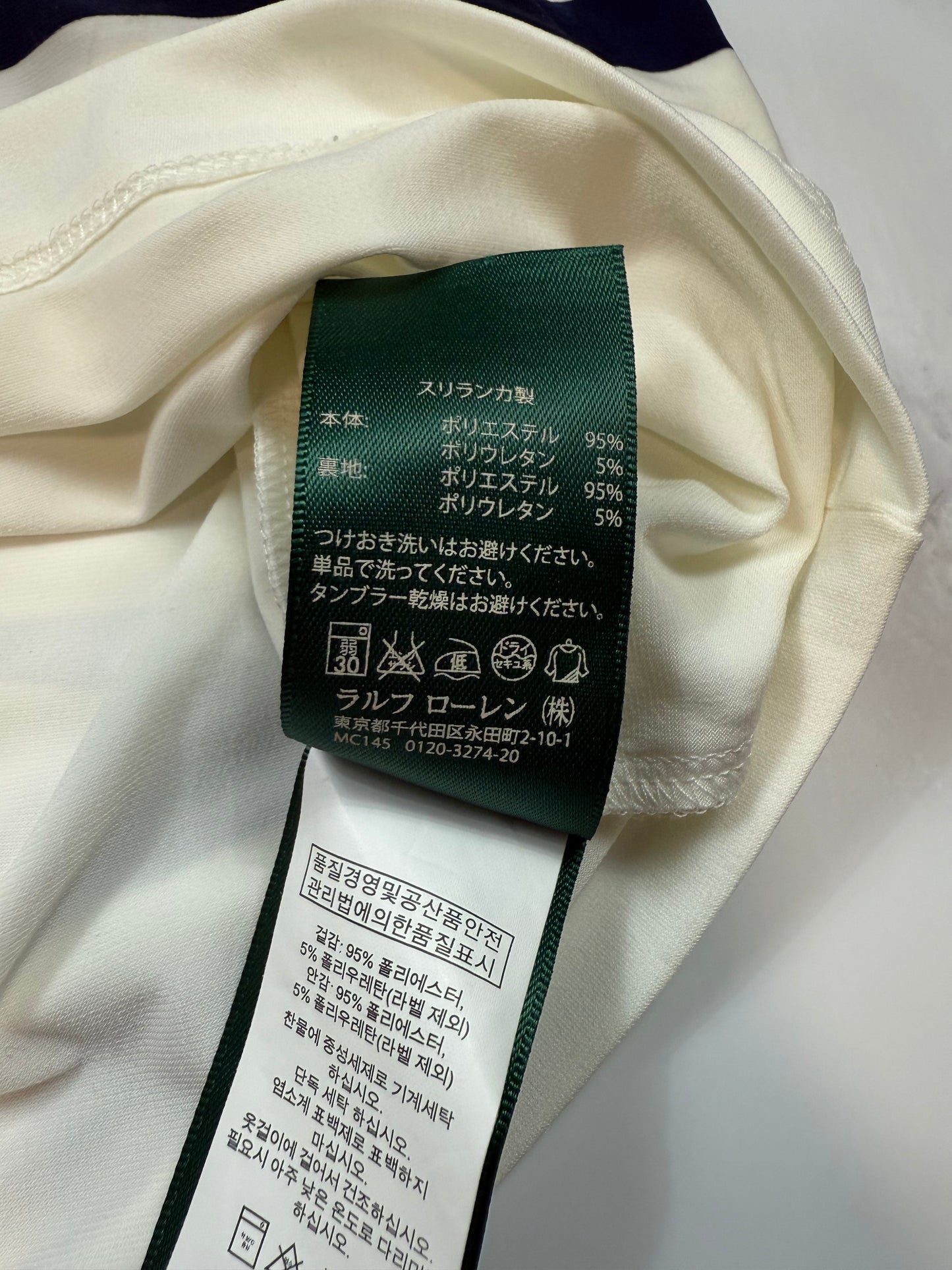 【LAUREN RALPH LAUREN】ストライプ柄 ノースリーブ ワンピース ネイビー×ホワイト レディース サイズ2 | 上品ドレープデザイン
