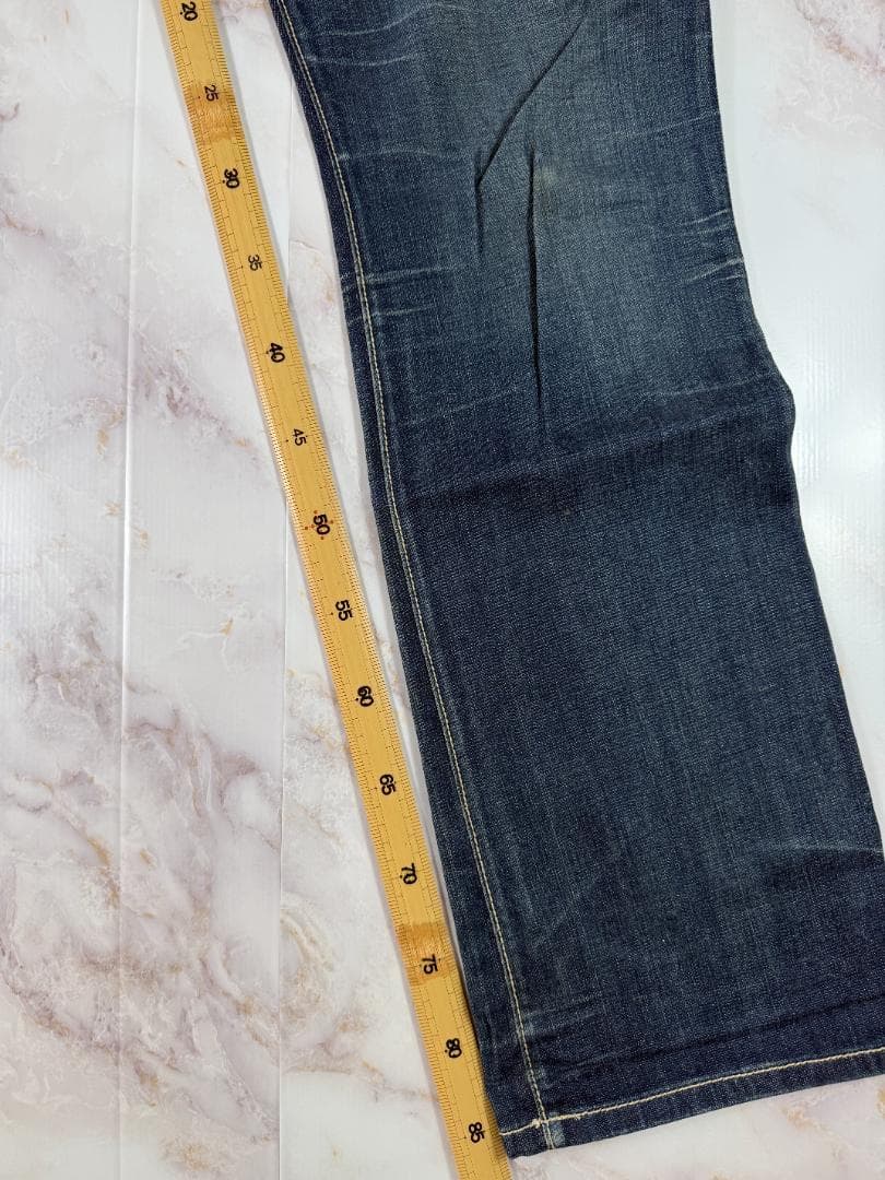 Robin's Jean ロビンズジーン USA製 クロスレザーパッチ スタッズデニムパンツ W33 メンズ インディゴ
