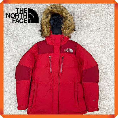THE NORTH FACE（ザ・ノース・フェイス）HyVent ダウンジャケット レディースL レッド ファー付き 撥水仕様 #52