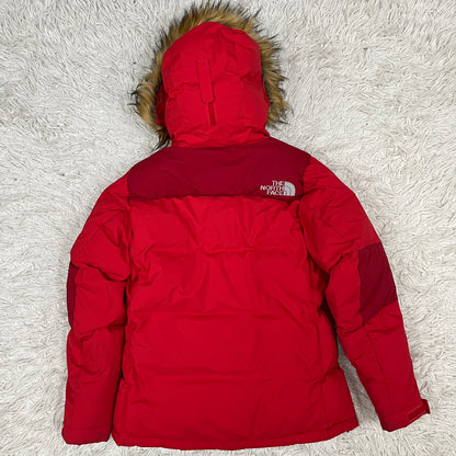 THE NORTH FACE（ザ・ノース・フェイス）HyVent ダウンジャケット レディースL レッド ファー付き 撥水仕様 #52