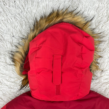 THE NORTH FACE（ザ・ノース・フェイス）HyVent ダウンジャケット レディースL レッド ファー付き 撥水仕様 #52